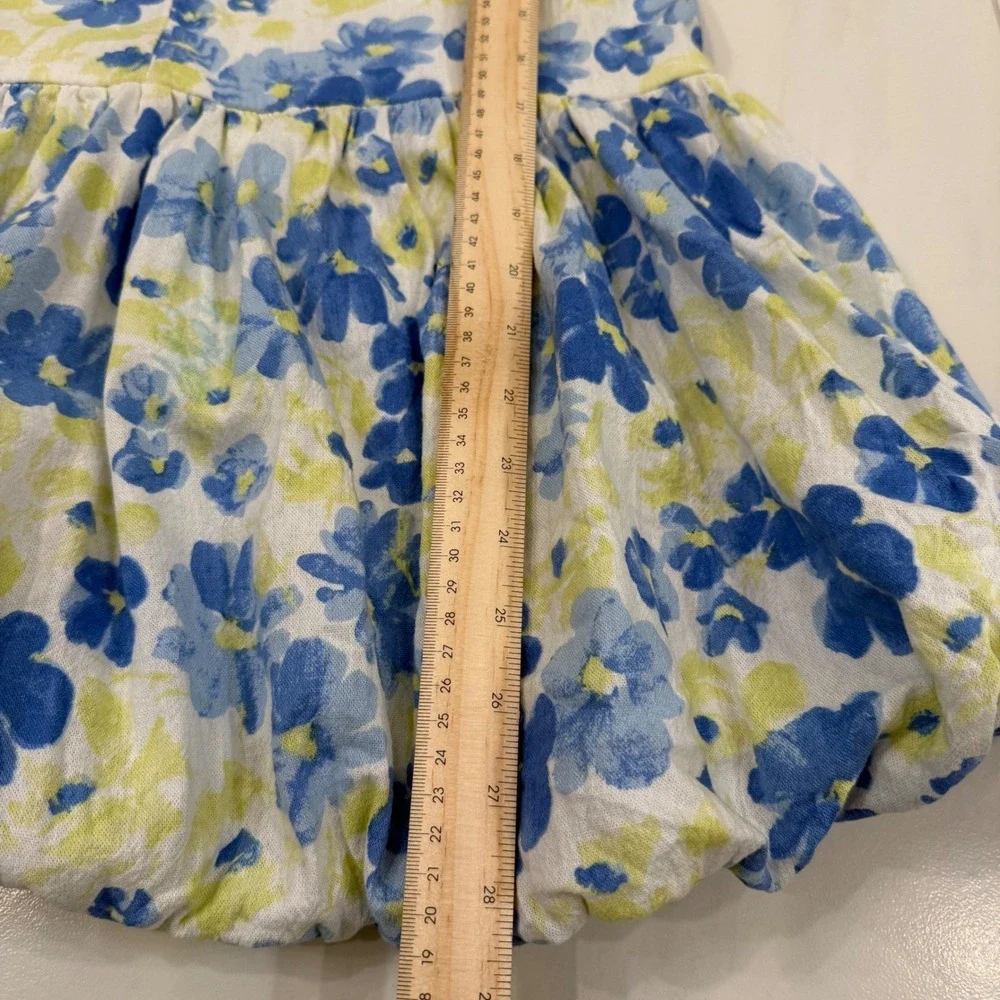 Abercrombie Kids Bubble Dress Girls 11/12 Blue Floral Excellent‎ Smocked Back